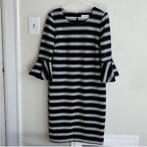 Calvin Klein Long Sleeve Striped Dress